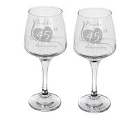Always Looking Good Personalised Engraved 45th Wedding Anniversary Set of 2 Wine Glasses Sapphire Wedding Engraved Glasses Chocolate Hearts Engraved 400ml Large Wine Glass (Empty Glasses)
