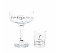 Always Looking Good Personalised Engraved Passionfruit Pornstar Martini Glass & Shot Glass Filled Gift Bundle (Empty Glasses)
