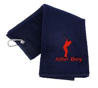 Always Looking Good Personalised Golf Towel Navy Blue with Any Name Any Font Luxury Velour 50cm x 40cm Custom Embroidered Golf Towel with Carabiner Clip Gift- Golf Gifts for men and women