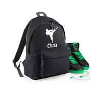 Always Looking Good Personalised Karate Kick Backpack Stylish Rucksack for Kids, 12L Durable School Bag Sports Kit Holder, 28x38x19cm Cool Training Gear Storage - Black