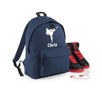Always Looking Good Personalised Karate Kick Backpack Stylish Rucksack for Kids, 12L Durable School Bag Sports Kit Holder, 28x38x19cm Cool Training Gear Storage - Navy