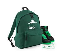 Always Looking Good Personalised Swimming Backpack Stylish Rucksack for Girls, Boys & Kids, 12L Durable School Bag Sports Kit Holder, 28x38x19cm Cool Training Gear Storage - Bottle Green