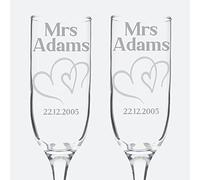 Always Looking Good Personalized Engraved Mrs and Mrs Champagne Flutes Set - Wedding Gift for Newly Married Couples