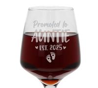 Always Looking Good Promoted to Wine Glass - Baby Announcement Gift, Pregnancy Reveal Idea, Est 2025 (Auntie 2025)