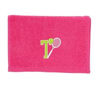 Always Looking Good Tennis Towel with Monogrammed Embroidery Initial Gift for Men & Women, Training Accessory Gift, Gym Towel Present for Tennis Players Birthday, Retirement, Christmas - Pink, T