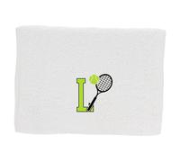 Always Looking Good Tennis Towel with Monogrammed Embroidery Initial Gift for Men & Women, Training Accessory Gift, Gym Towel Present for Tennis Players Birthday, Retirement, Christmas - White, L