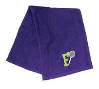 Always Looking Good Tennis Towel with Monogrammed Embroidery Initial Gift for Men & Women, Training Accessory Gift, Gym Towel Present for Tennis Players Birthday, Retirement, Christmas - Purple, F