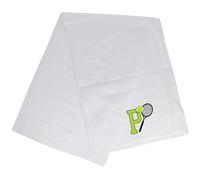Always Looking Good Tennis Towel with Monogrammed Embroidery Initial Gift for Men & Women, Training Accessory Gift, Gym Towel Present for Tennis Players Birthday, Retirement, Christmas - White, P