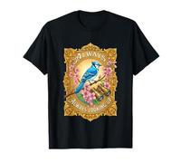 Always Looking Up Blue Jay Vintage Victorian Birder T-Shirt