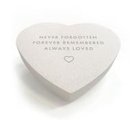 "Always Loved" Engraved Resin Heart Grave Marker | "Never Forgotten, Forever Remembered" Memorial Plaque | Weatherproof Cemetery & Garden Tribute | Heartfelt Remembrance Stone