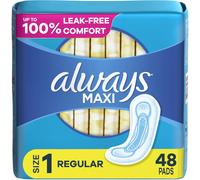 Always Maxi Feminine Pads Without Wings for Women, Size 1