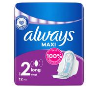 Always Maxi Long Sanitary Towels With Wings Size 2 12 Pads