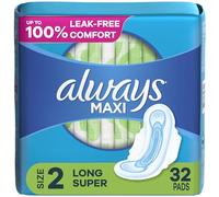 Always Maxi, Size 2, Super Pads With Wings, Unscented 32 Count