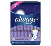 Always Maxi Pads Size 5 Overnight Absorbency With Wings, Unscented, 27 Ea