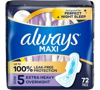 Always Maxi Overnight Pads with Wings for Women