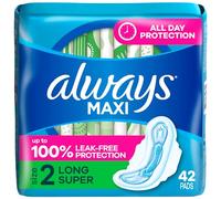 Always Maxi Pads Super W/Flexi-Wings Unscented 42 Count