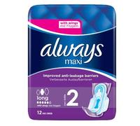 Always Maxi Pads Long With Wings 12 pack