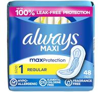 Always Maxi Unscented Pads without Wings, Regular, 48 Count
