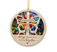 Always Missed But Never Forgotten Xmas Hanging Ornament Unique Tree Decorations With Gold String Xmas Pendant For New Years Party Kitchen