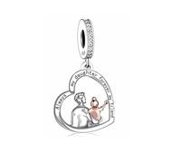 Always My Daughter Forever My Friend Love Heart Charm Bead Pendant 925 Sterling Silver Dangle Compatible With Pandora Charm Bracelet