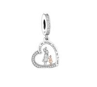 Always My Mother Forever My Friend Daughter Mum Mom Love You Heart Charm Bead Pendant 925 Sterling Silver Dangle Compatible With Pandora Charm Bracelet