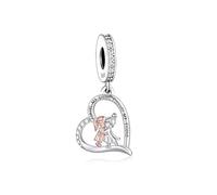 Always My Sister Forever My Friend Love You Heart Big Little Charm Bead Pendant 925 Sterling Silver Dangle Compatible With Pandora Charm Bracelet
