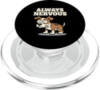 Always Nervous Funny Dog Anxiety Humor PopSockets PopGrip for MagSafe