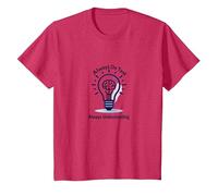 Always On Task Always Understanding Brain Lightbulb T-Shirt, Kids, Red Heather, 3 Years