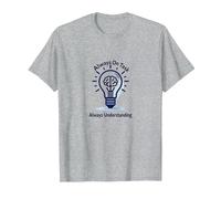 Always On Task Always Understanding Brain Lightbulb T-Shirt, Men, Heather Grey, 6XL