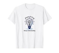 Always On Task Always Understanding Brain Lightbulb T-Shirt, Men, White, 5XL
