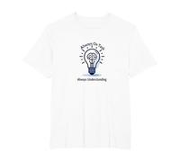 Always On Task Always Understanding Brain Lightbulb T-Shirt, Men's Big and Tall, White, 6X Tall