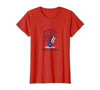 Always On Task Always Understanding Brain Lightbulb T-Shirt, Women, Red, 3XL
