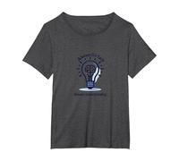 Always On Task Always Understanding Brain Lightbulb T-Shirt, Women's Plus, Dark Heather Grey, 6X