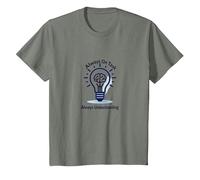 Always On Task Always Understanding Brain Lightbulb T-Shirt, Youth, Olive Heather, 2T