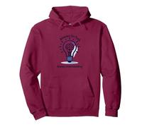 Always On Task Always Understanding Funny Brain Lightbulb Pullover Hoodie, Adult Unisex, Burgundy, Small