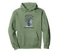 Always On Task Always Understanding Funny Brain Lightbulb Pullover Hoodie, Adult Unisex, Sage Green, Small