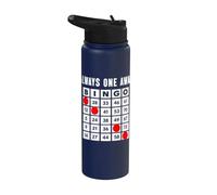 Always One Away Bingo Player Bingo Card Gambling Gambler Stainless Steel Insulated Water Bottle