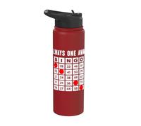 Always One Away Bingo Player Bingo Card Gambling Gambler Stainless Steel Insulated Water Bottle