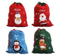 Always Personal Personalised Embroidered Christmas Xmas Character Santa Sacks - Santa, Snowman, Reindeer or Penguin with Custom Name (Snowman)
