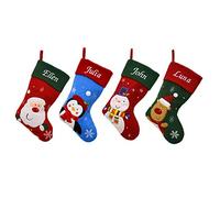 Always Personal Personalised Embroidered Christmas Xmas Hanging Stockings - Santa, Snowman, Reindeer or Penguin with Custom Name (Snowman)
