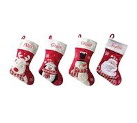 Always Personal Personalised Embroidered Fluffy Top Christmas Xmas Hanging Stockings - Santa, Snowman, Reindeer or Penguin with Custom Name (Reindeer)