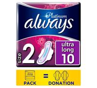 Pack of 10 Always Platinum Long Pads - Purple