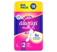 Always Platinum Long Sanitary Towels With Wings Size 2 18 Pads