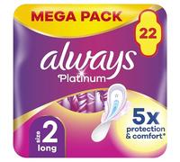 Always Platinum Long (Size 2) Sanitary Towels with Wings 22 Pads