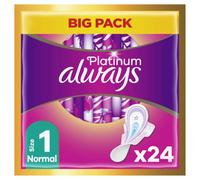 Always Platinum Normal Size 1 Sanitary Towels Wings VP 24ct