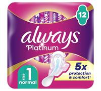 Always Platinum Normal (Size 1) Sanitary Towels with Wings 12 Pads