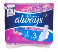 Always Platinum Sanitary Towels Long Plus With Wings Size 3 8Pad