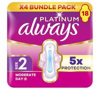 Always Sanitary Towels Platinum Long (Size 2) with Wings 18 Pads