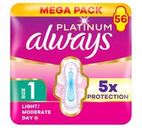 Always Platinum Sanitary Towels Normal Size 1 Wings 28ct (Pack of 2)