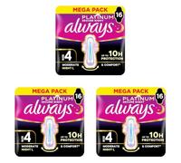 Always Platinum Sanitary Towels Secure Night Size 4 16ct (Pack of 3)